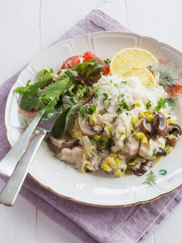 Kyckling- och purjostroganoff