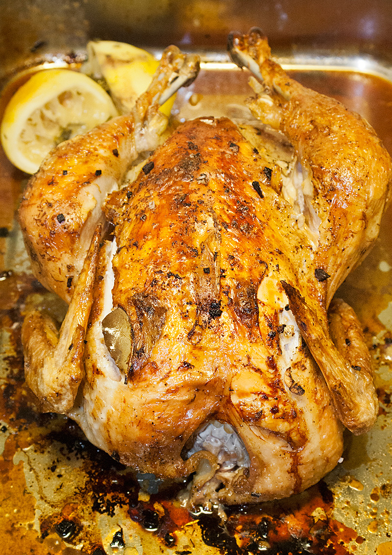 Helstekt kyckling med citron
