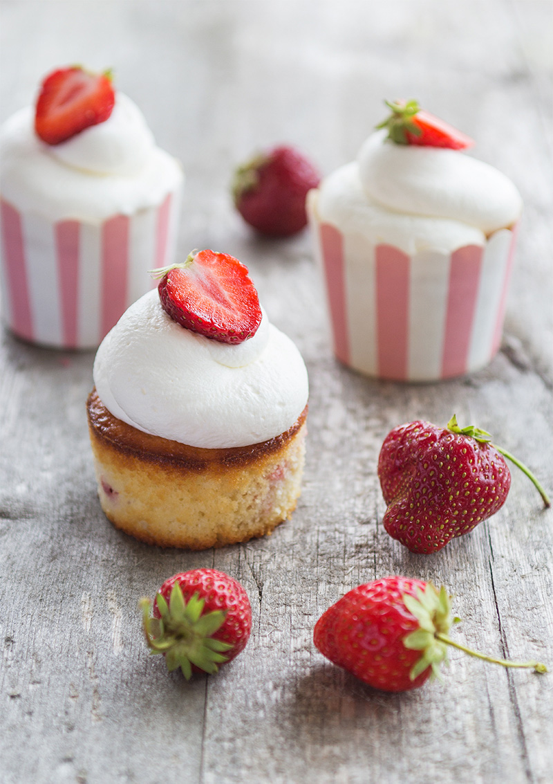 Jordgubbscupcakes
