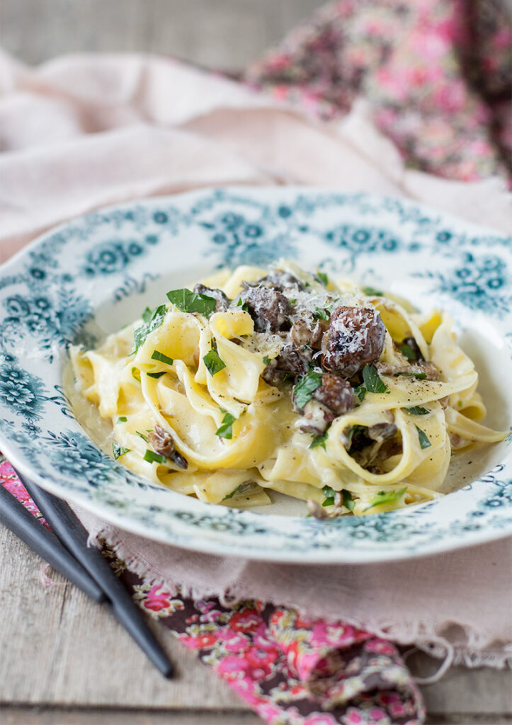 Höstig pasta med svamp och mascarpone