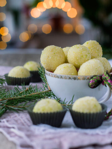 Vit chokladtryffel med lime
