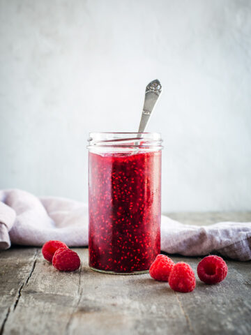 Hallonsylt med vanilj